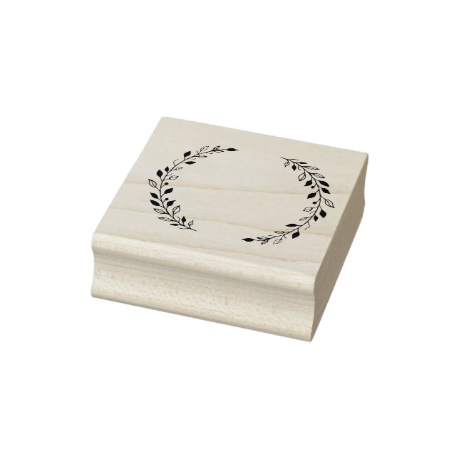 Leaf Wreath Rubber Stamp (Stamp)