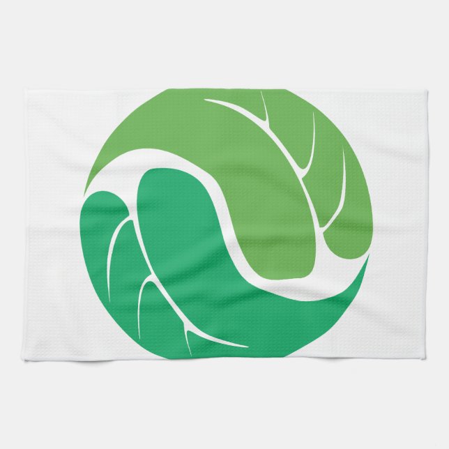 Leaf Yin Yang Tea Towel (Horizontal)