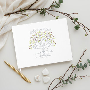 Leaf Your Mark Earthy Green Fingerprint Tree Guest Book