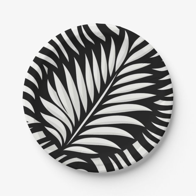 Leaf Zebra Stripes style  Paper Plate (Front)