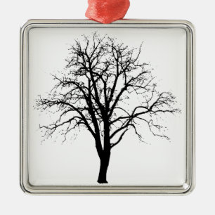 Leafless Tree In Winter Silhouette Metal Tree Decoration