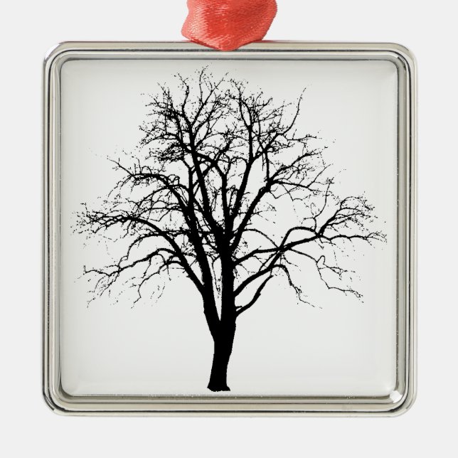 Leafless Tree In Winter Silhouette Metal Tree Decoration (Front)