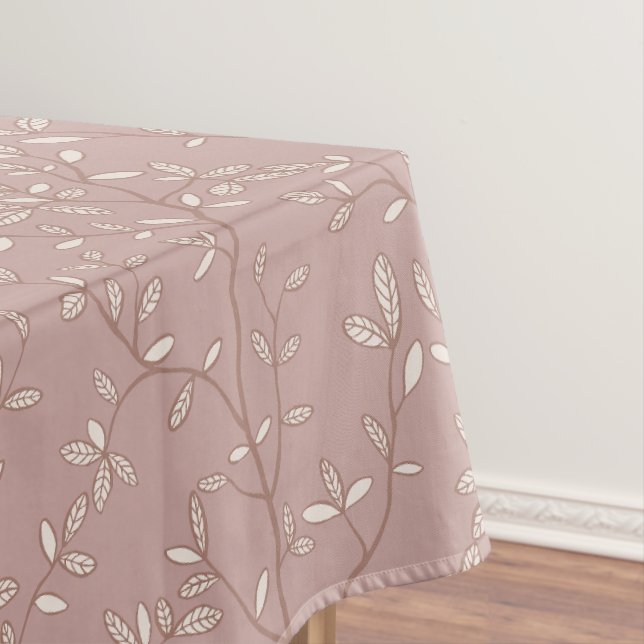 Leafline Spread Dusty Rose Soft Clay Tablecloth (In Situ)