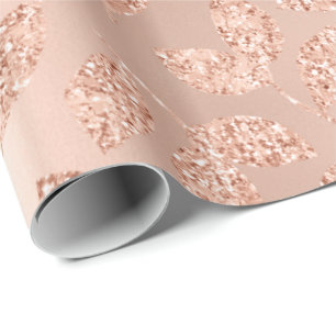 Leafs Botanical Rose Gold Glam Copper Wrapping Paper