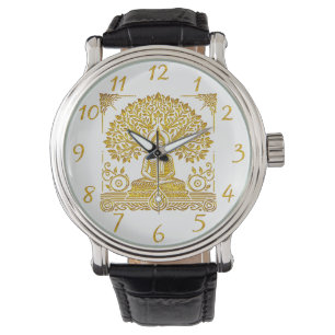 Leafy Backdrop for Golden Buddha Watch