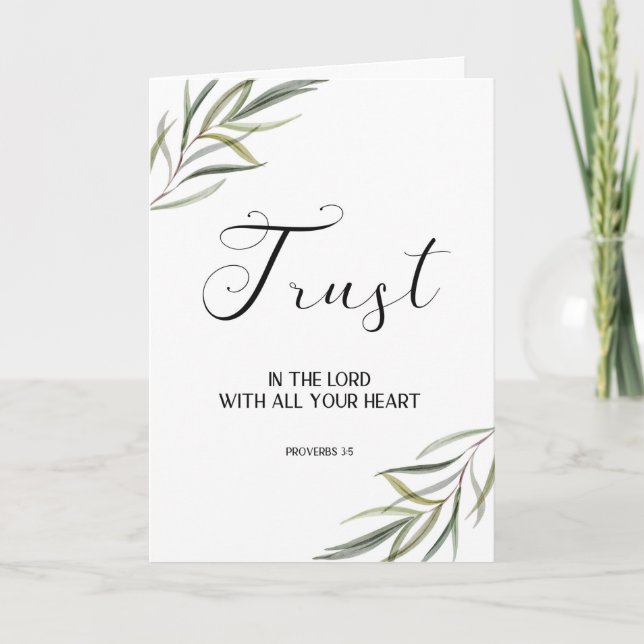 Leafy Bible Verse Thank you Folded card (Front)