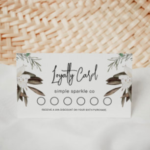Leafy Boho Floral Loyalty Card