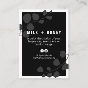 Leafy Botanical Black And Grey Product List Card