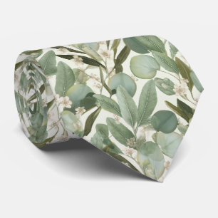 Leafy Botanical Garden Pattern Tie
