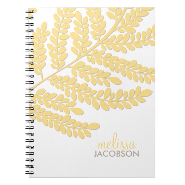 Leafy Branch Personalised Notebook (Front)