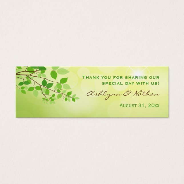 Leafy Branch Wedding Favor Tag (Front)