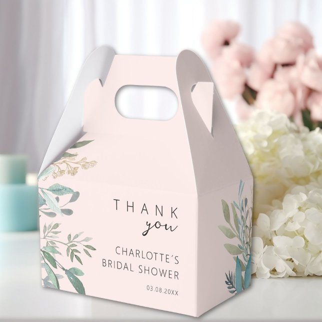 Leafy Bridal Shower Favour Box (Personalized Leafy Bridal Shower Favor Boxes)