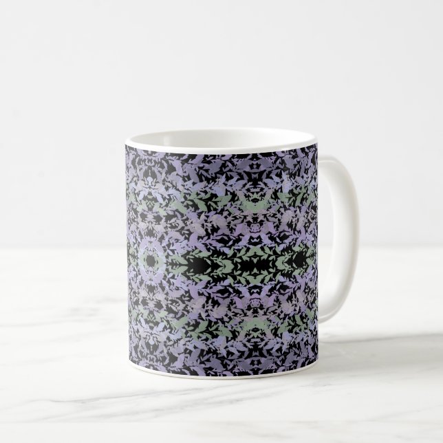 Leafy Creeping Vine Drawing Pattern With Pastels Coffee Mug (Front Right)