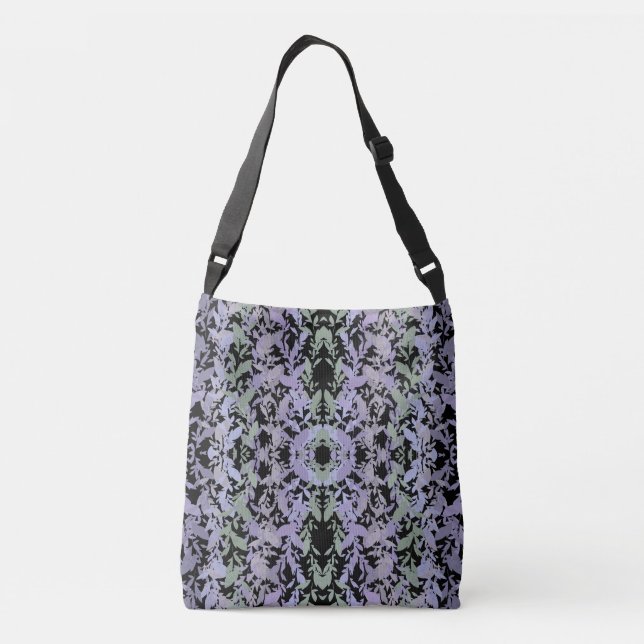 Leafy Creeping Vine Drawing Pattern With Pastels Crossbody Bag (Back)