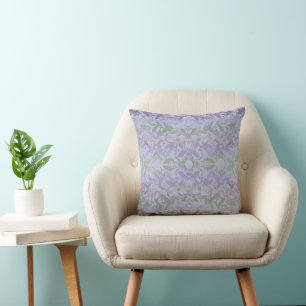 Leafy Creeping Vine Drawing Pattern With Pastels Cushion