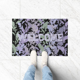 Leafy Creeping Vine Drawing Pattern With Pastels Doormat