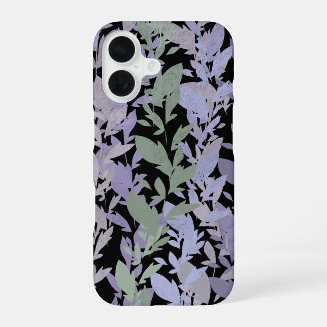 Leafy Creeping Vine Drawing Pattern With Pastels iPhone 16 Case (Back)