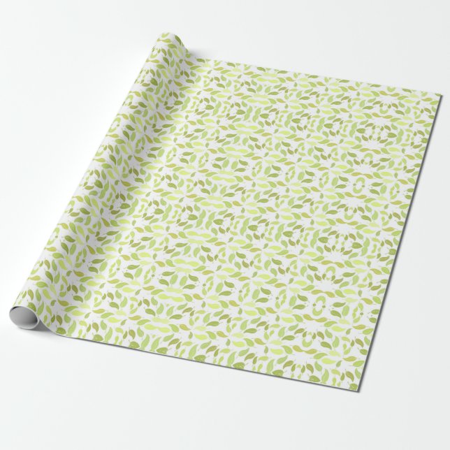 Leafy Elegance: Wrapping Paper by ZazzleWrapMagic  (Unrolled)