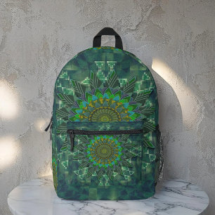 Leafy floral square parameterisation printed backpack