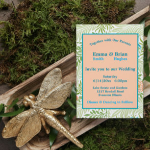 Leafy floral vintage pattern invitation