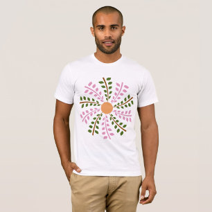 Leafy Flower Art Mens T-Shirt