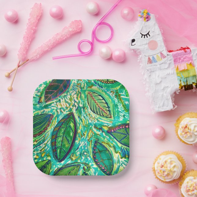 Leafy Fun Paper plates (Party)