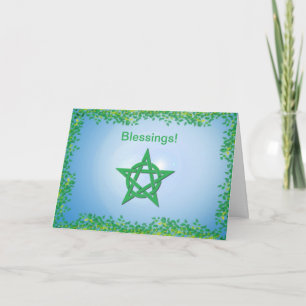 Leafy Glade Wiccan Engagement Blessings Card