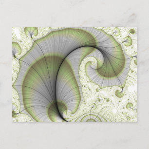 Leafy Green Abstract Fractal Pattern Postcard