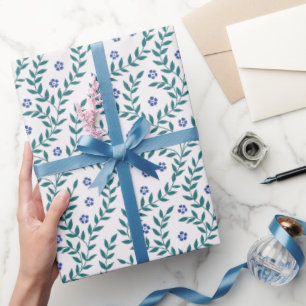 Leafy green blue  wrapping paper