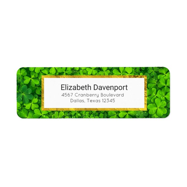 Leafy Green Clovers with Water Droplets (Front)