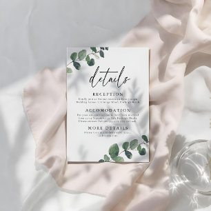 Leafy Green Elegance Wedding Details Enclosure Card