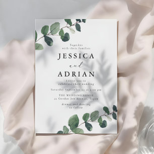 Leafy Green Elegance Wedding Invitation