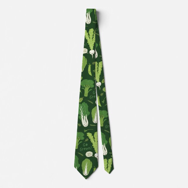 Leafy Green Garden Veggies | Healthy Vegetables Tie (Front)
