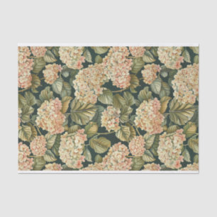 Leafy Green Pale Pink Hydrangea Art Pattern No. 2 Tissue Paper