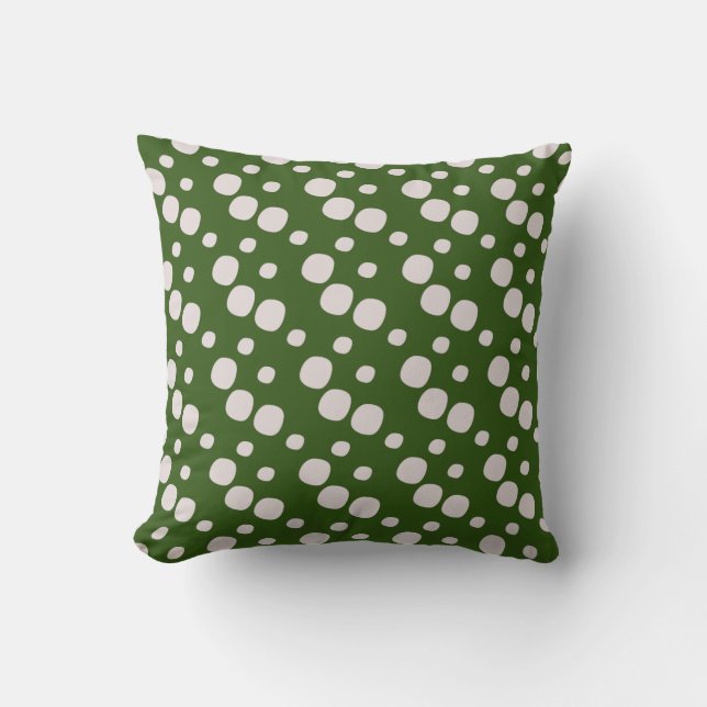 Leafy Green Pink Dots  Cushion (Front)