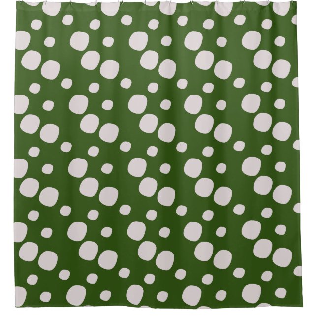 Leafy Green Pink Dots        Shower Curtain (Front)