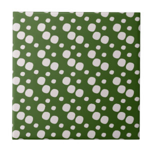Leafy Green Pink Dots    Tile