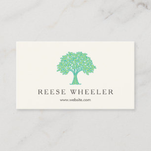 Leafy Green Tree Logo Natural Health and Nature Business Card