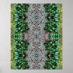 Leafy Green Vine On Tree Mirror Abstract  Poster