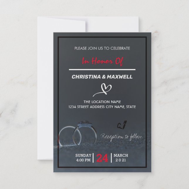 Leafy Hoops Wedding Invitations (Front)