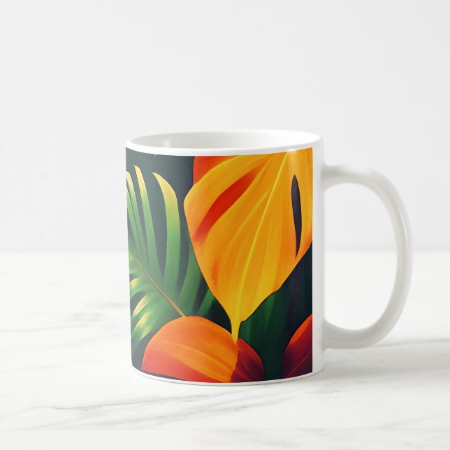 LEAFY LEAVES NATURE GARDEN COFFEE MUG (Right)