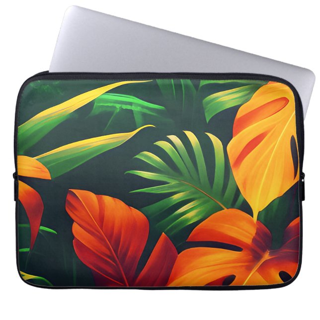 LEAFY LEAVES NATURE GARDEN LAPTOP SLEEVE (Front)