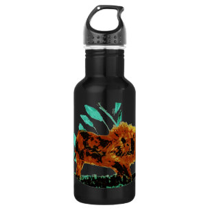 Leafy Lion Wild Animal illustration 532 Ml Water Bottle