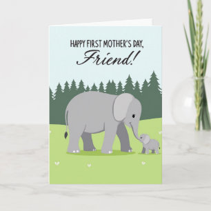 Leafy Meadow Elephant Card