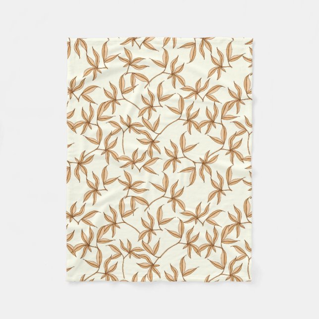 Leafy Pattern Fleece Blanket (Front)