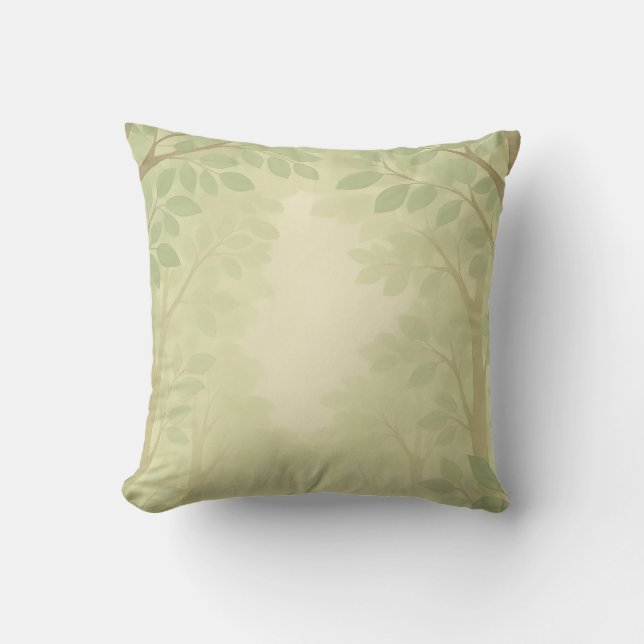 Leafy Pattern Throw Pillow (Front)