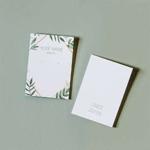 Leafy plants and gold border earring display card
