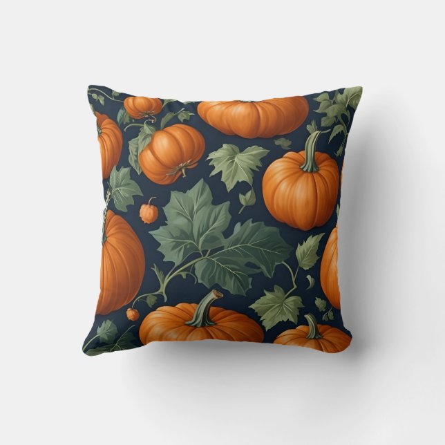 Leafy Pumpkin Patch Cushion (Back)