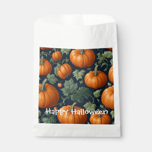 Leafy Pumpkin Patch Favour Bags (Front)