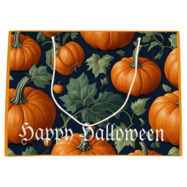 Leafy Pumpkin Patch Large Gift Bag (Front)